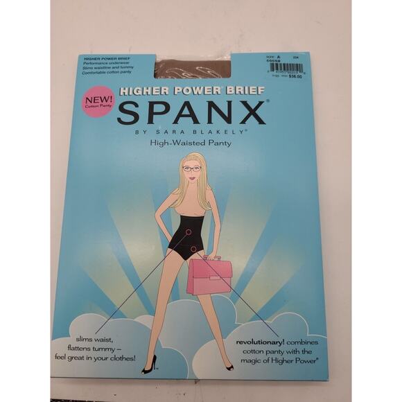 Spanx Higher Power Brief High-Waisted Size A Cocoa Cotton Panty Shaper NWT - Picture 2 of 6